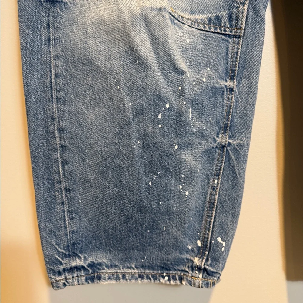 Free People Distressed Moxie Pull-On Barrel Jeans - Picture 7 of 7